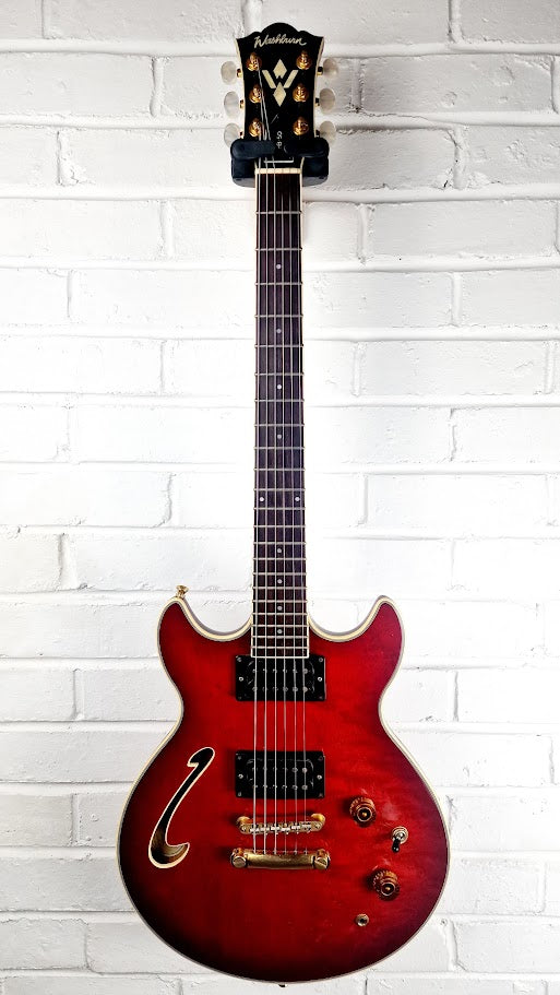 WASHBURN HB50 SEMI HOLLOW RED ELECTRIC GUITAR