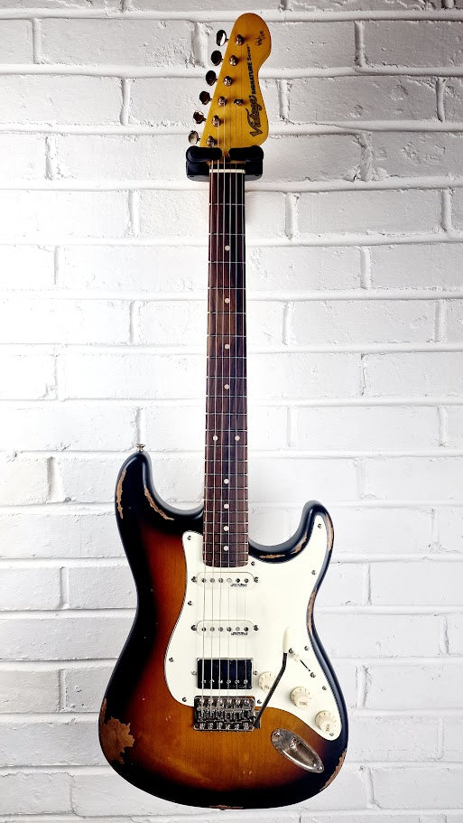 VINTAGE V6 PAUL ROSE ROAD WORN SUNBURST STRATOCASTER ELECTRIC GUITAR