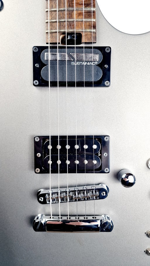 CORT META SERIES MBM-1 SUSTAINIAC STARLIGHT SILVER ELECTRIC GUITAR