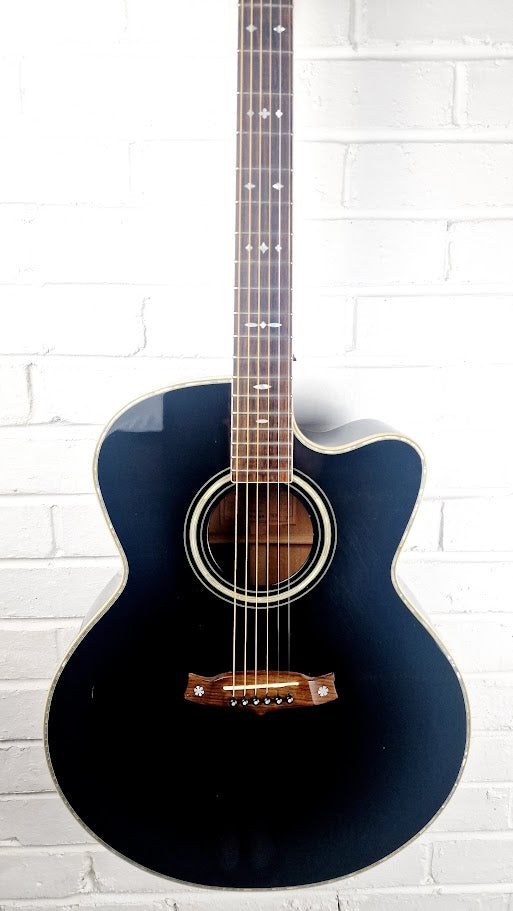 TANGLEWOOD TW59BK DLXE SUNDANCE PRO DELUXE BLACK ELECTRO ACOUSTIC GUITAR