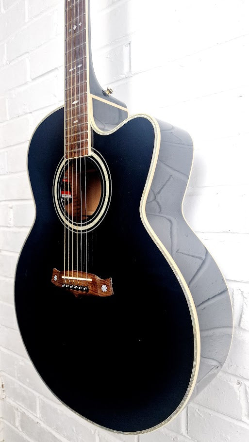 TANGLEWOOD TW59BK DLXE SUNDANCE PRO DELUXE BLACK ELECTRO ACOUSTIC GUITAR