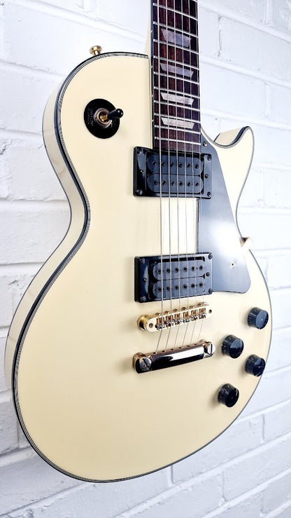 COLUMBUS VINTAGE 1970S IVORY WHITE LES PAUL ELECTRIC GUITAR