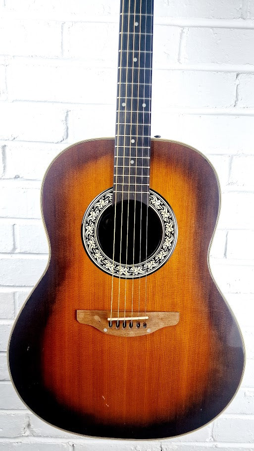 OVATION BALLADEER MODEL 1111 BOWLBACK SUNBURST ACOUSTIC GUITAR