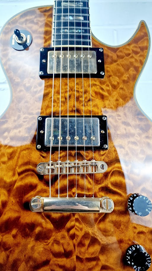 SPEAR RD250 LES PAUL TIGER QUILTED TOP ELECTRIC GUITAR