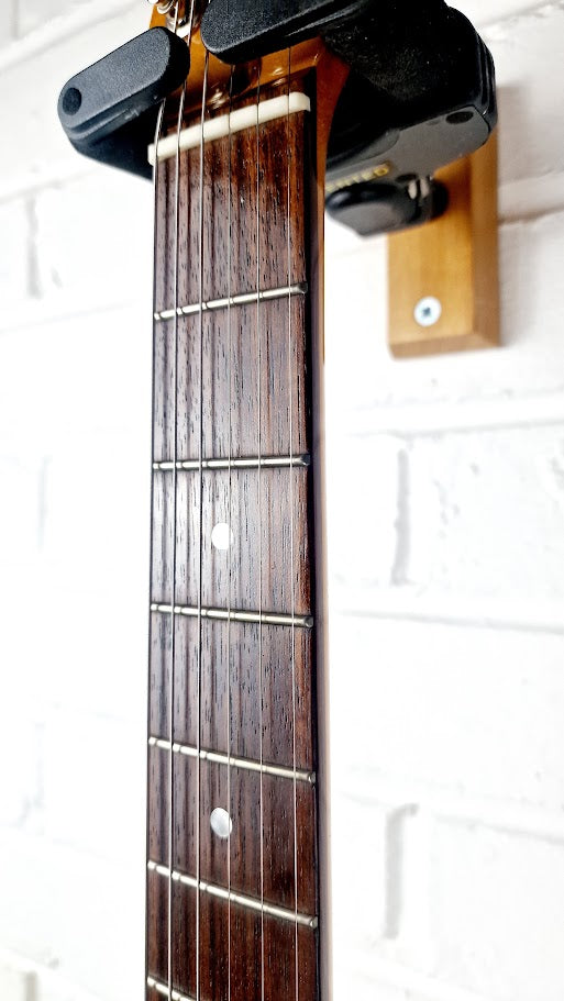 SQUIER STRATOCASTER ELECTRIC GUITAR VINTAGE WHITE WITH GUYKER LOCKING TUNERS