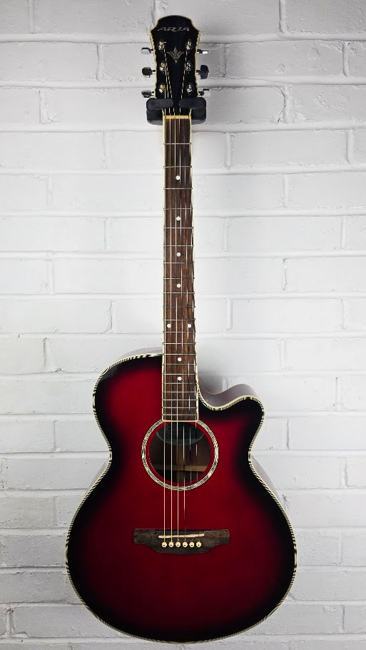 ARIA ELECORD FET-ELITE RS RED SUNBURST ELECTRO ACOUSTIC GUITAR