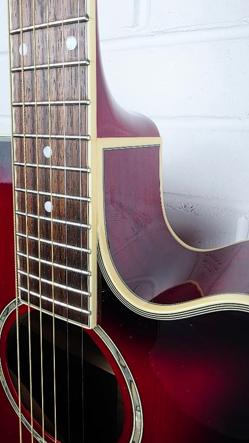 ARIA ELECORD FET-ELITE RS RED SUNBURST ELECTRO ACOUSTIC GUITAR