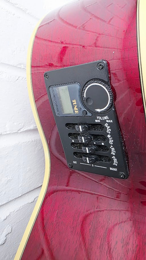 ARIA ELECORD FET-ELITE RS RED SUNBURST ELECTRO ACOUSTIC GUITAR