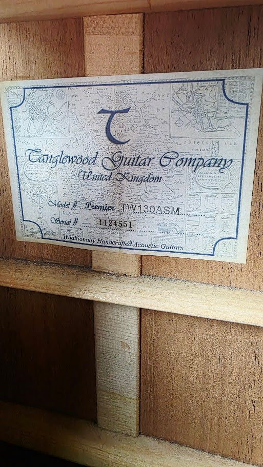 TANGLEWOOD TW130ASM MAHOGANY PARLOUR ACOUSTIC GUITAR