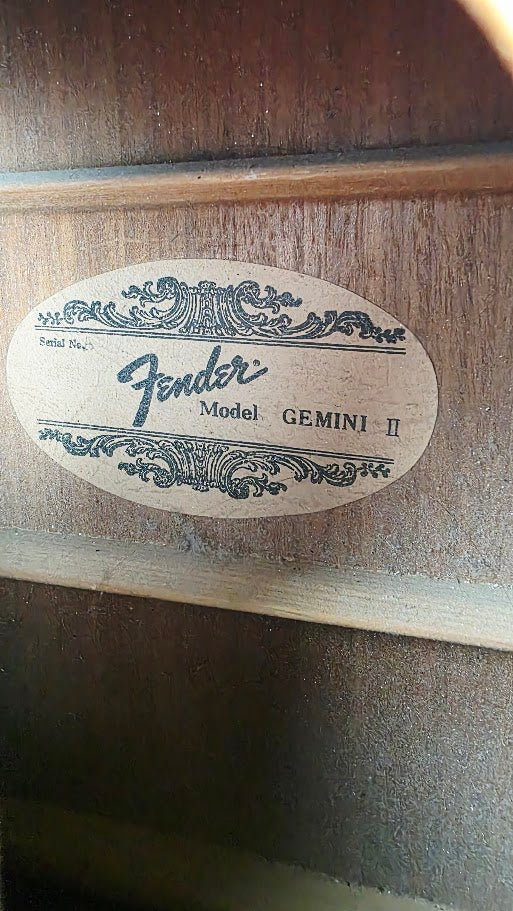 FENDER GEMINI II NATURAL 1980s ACOUSTIC GUITAR