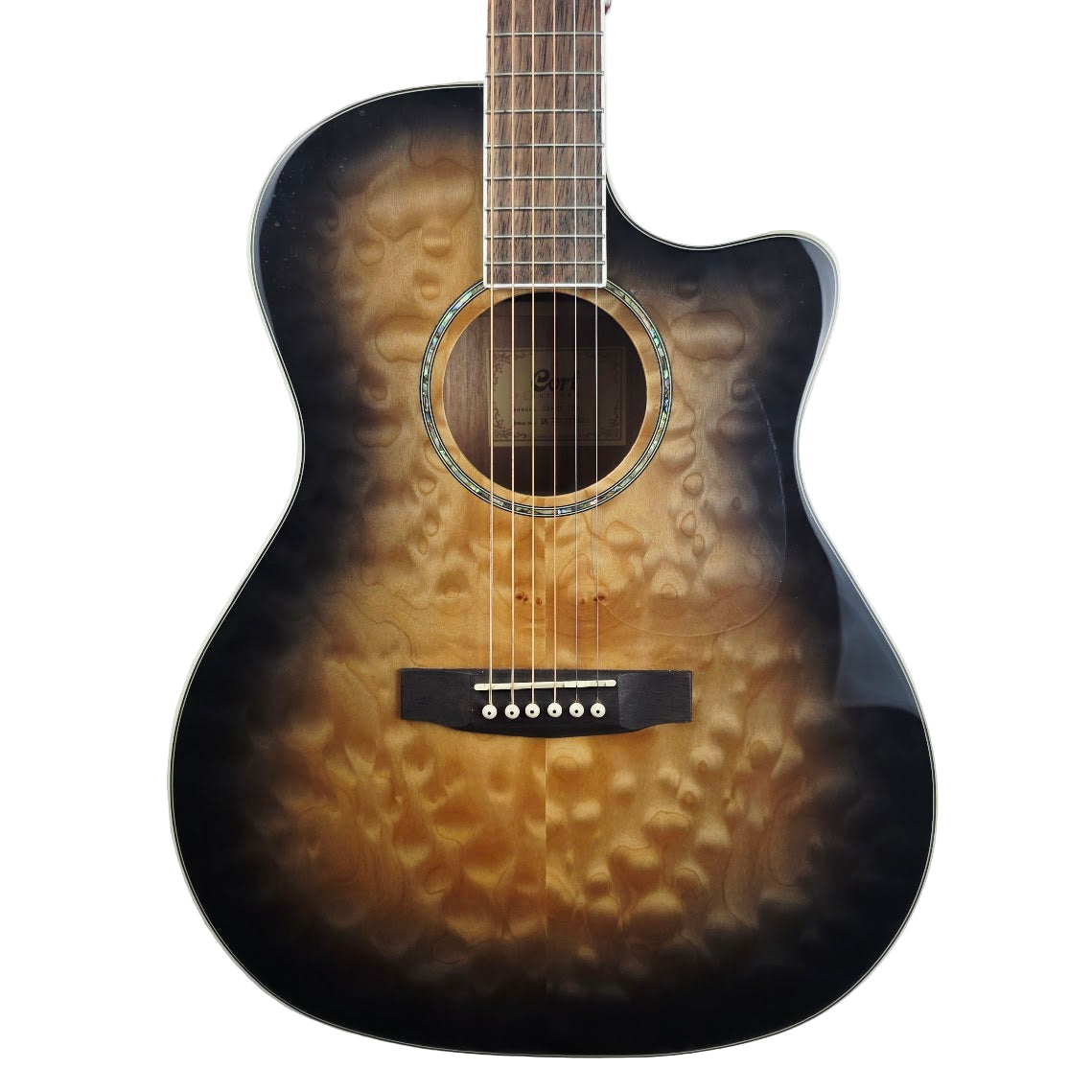 CORT GRAND REGAL GA-QF TBB TRANS BLACK BURST ELECTRO ACOUSTIC GUITAR