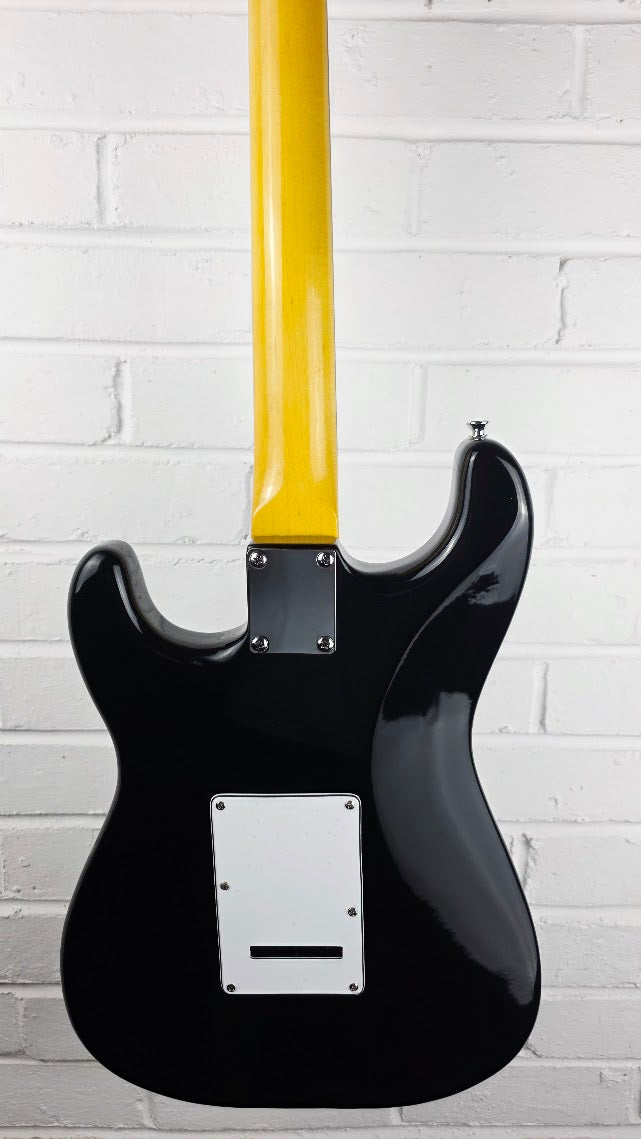 VINTAGE V6 REISSUED BLACK STRATOCASTER ELECTRIC GUITAR