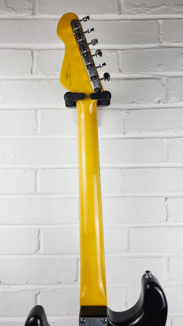 VINTAGE V6 REISSUED BLACK STRATOCASTER ELECTRIC GUITAR