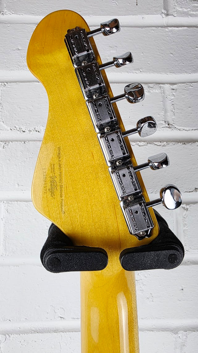 VINTAGE V6 REISSUED BLACK STRATOCASTER ELECTRIC GUITAR