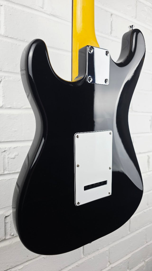 VINTAGE V6 REISSUED BLACK STRATOCASTER ELECTRIC GUITAR