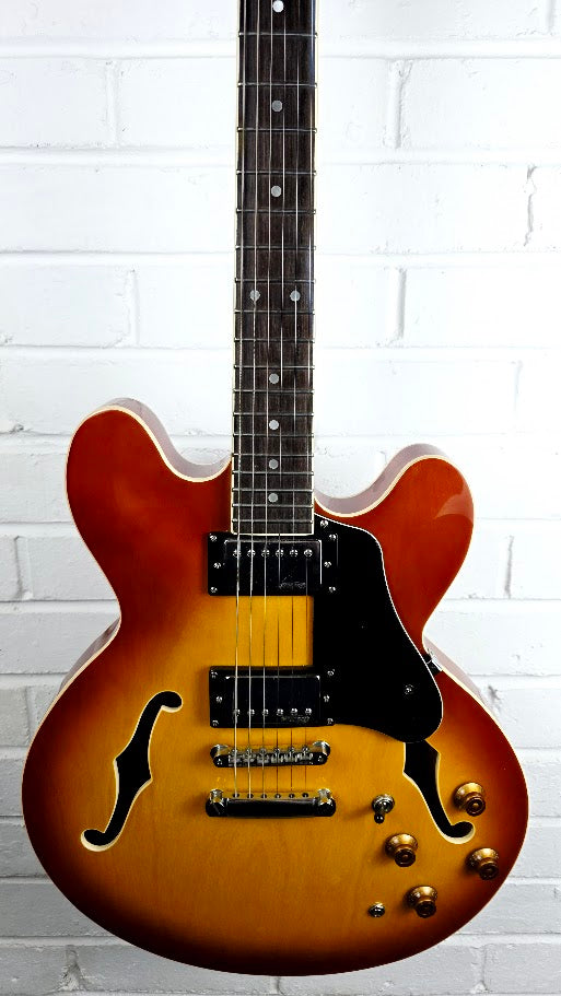 VINTAGE VSA500HB HONEY BURST SEMI HOLLOW ELECTRIC GUITAR