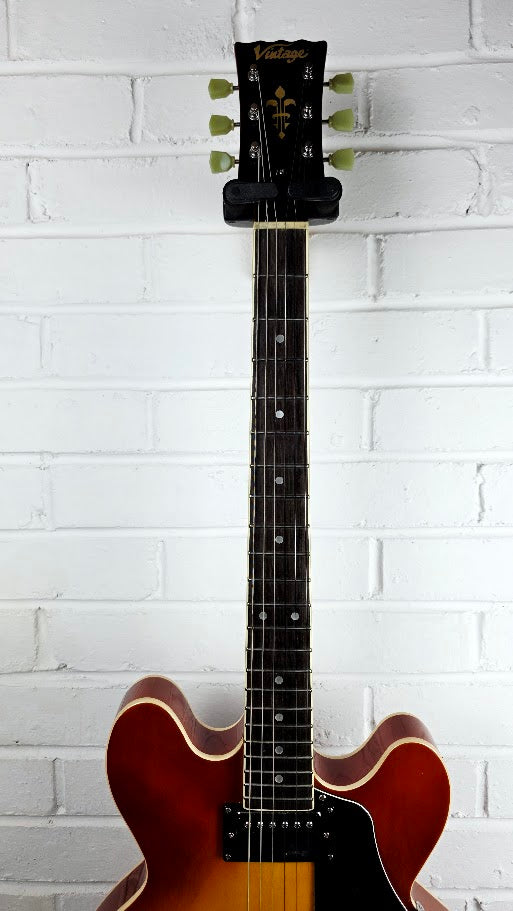 VINTAGE VSA500HB HONEY BURST SEMI HOLLOW ELECTRIC GUITAR