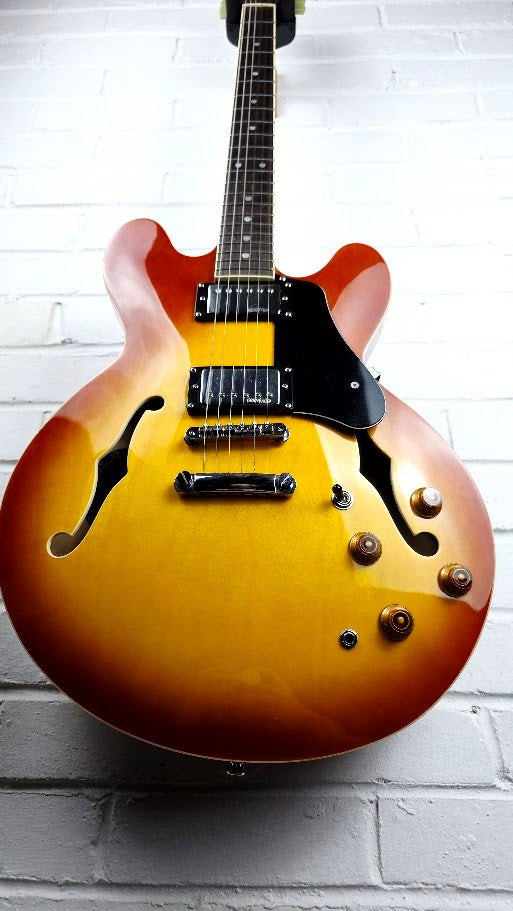 VINTAGE VSA500HB HONEY BURST SEMI HOLLOW ELECTRIC GUITAR