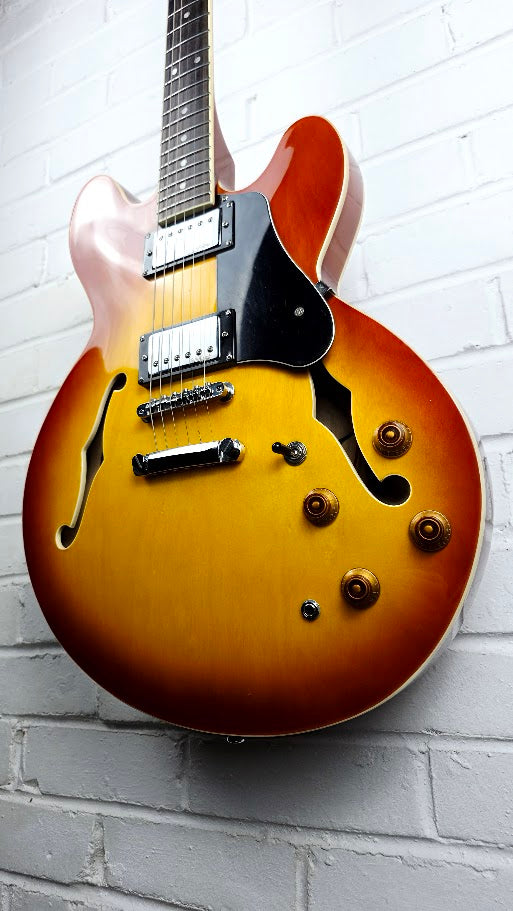 VINTAGE VSA500HB HONEY BURST SEMI HOLLOW ELECTRIC GUITAR