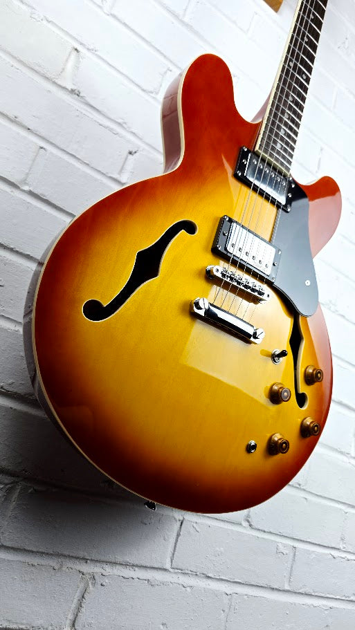 VINTAGE VSA500HB HONEY BURST SEMI HOLLOW ELECTRIC GUITAR