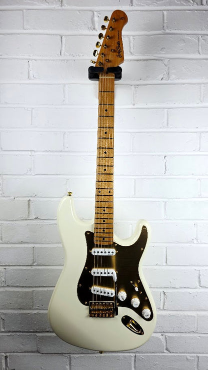 HARLEY BENTON ST-62DLX OW OLYMPIC WHITE AND GOLD ELECTRIC GUITAR