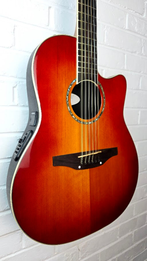 OVATION CELEBRITY CC245 12 STRING HONEY BURST BOWLBACK ELECTRO ACOUSTIC GUITAR