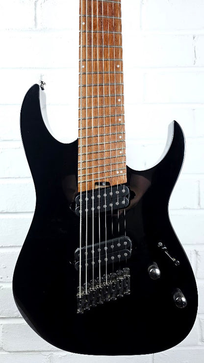IBANEZ RGMS8 MULTI SCALE 8 STRING BLACK ELECTRIC GUITAR