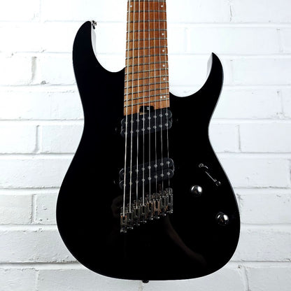 IBANEZ RGMS8 MULTI SCALE 8 STRING BLACK ELECTRIC GUITAR