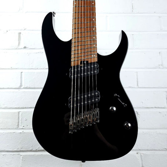 IBANEZ RGMS8 MULTI SCALE 8 STRING BLACK ELECTRIC GUITAR
