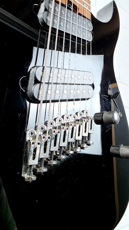 IBANEZ RGMS8 MULTI SCALE 8 STRING BLACK ELECTRIC GUITAR
