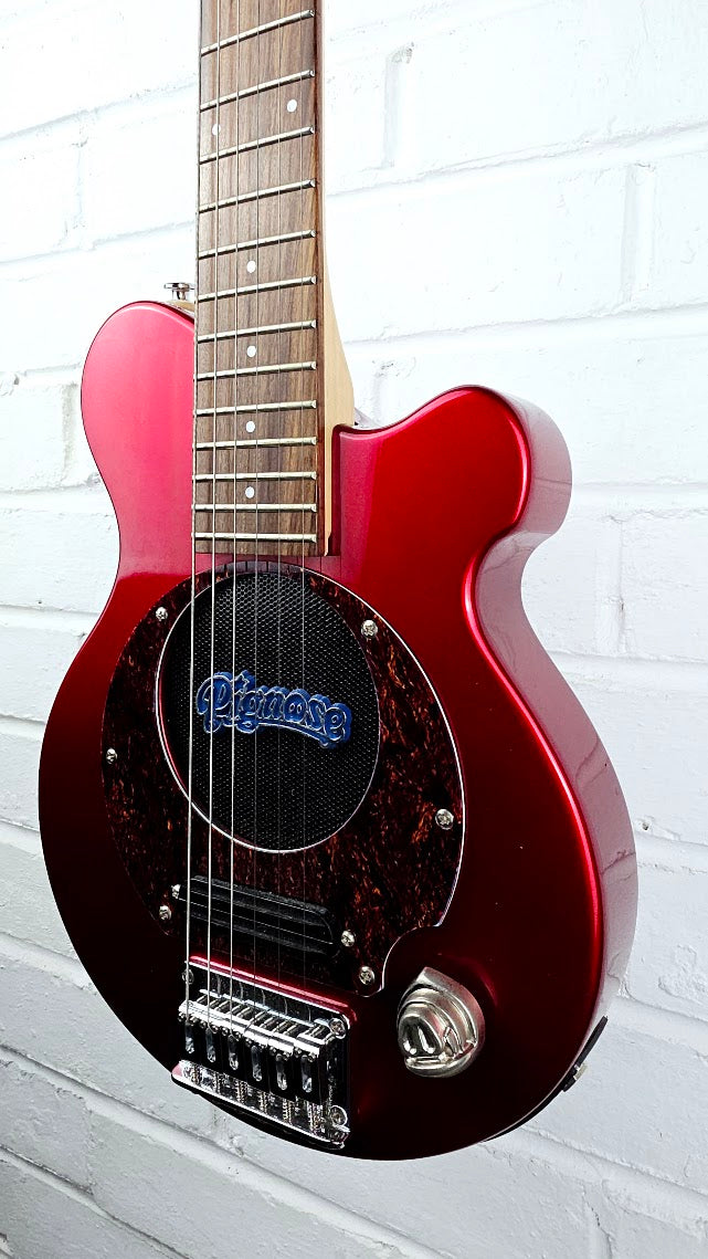 PIGNOSE PGG200 RED ELECTRIC GUITAR WITH BUILT IN AMP
