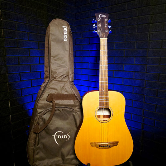 FAITH FDS MINI SATURN NOMAD ELECTRO ACOUSTIC TRAVEL GUITAR AND CASE
