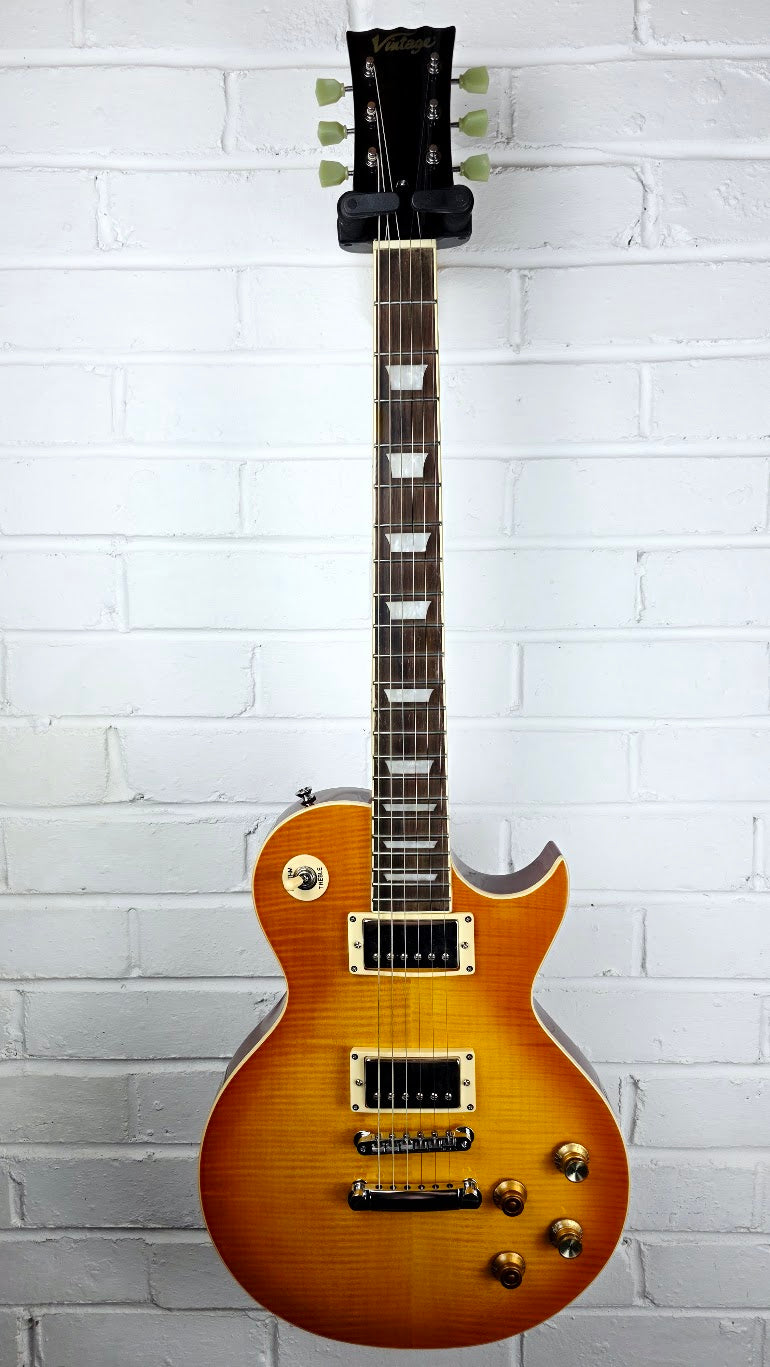 VINTAGE V100 REISSUED PGM LEMON DROP LES PAUL ELECTRIC GUITAR