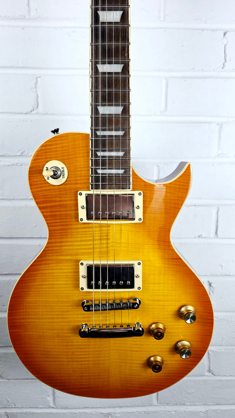 VINTAGE V100 REISSUED PGM LEMON DROP LES PAUL ELECTRIC GUITAR