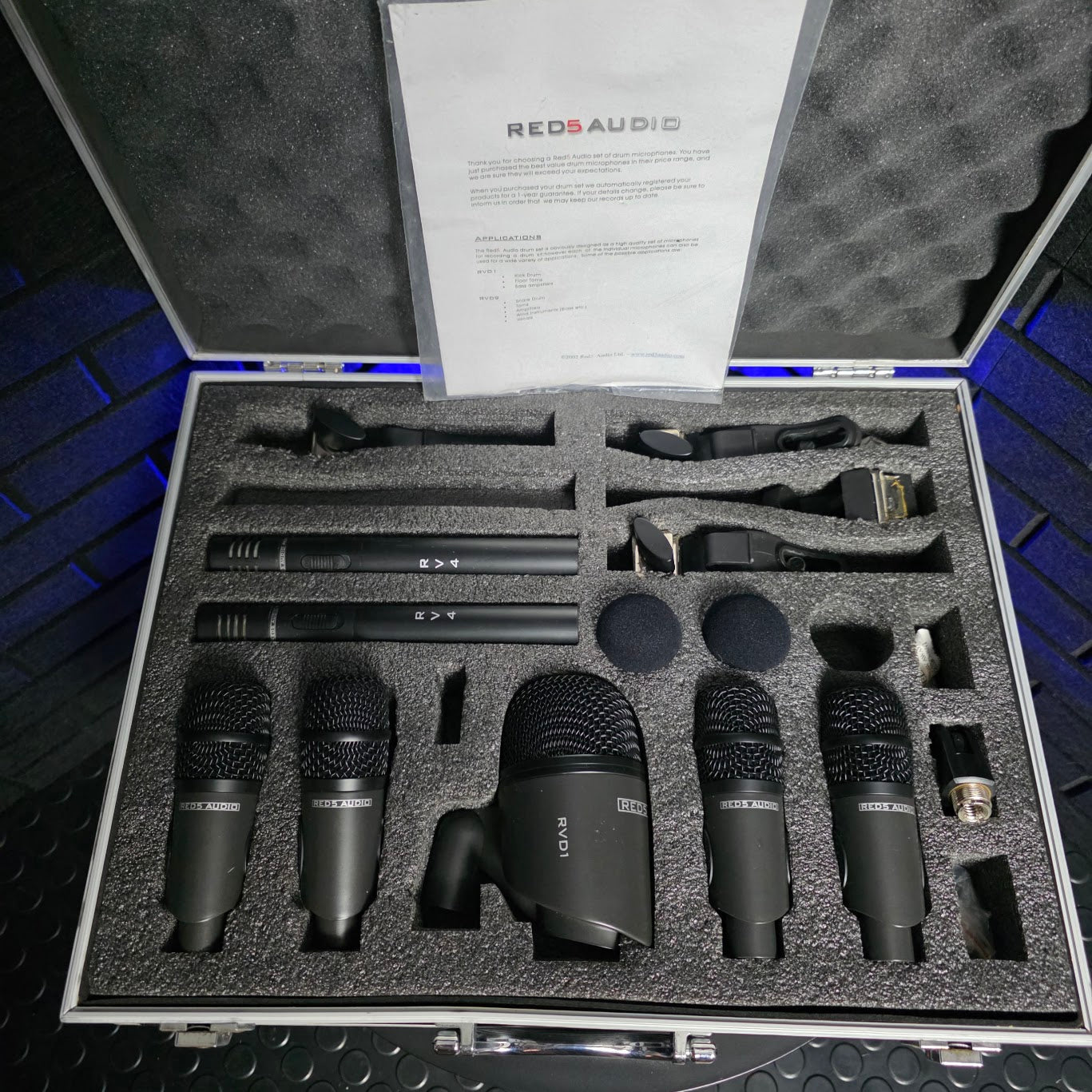 RED 5 AUDIO RVK7 DRUM MIC SET AND CARRY CASE