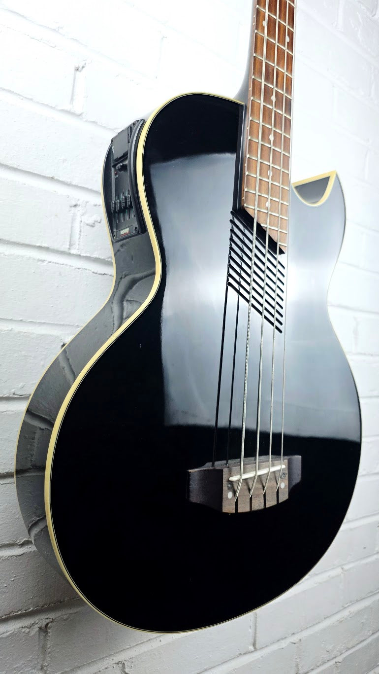 WASHBURN AB-10 BLACK ACOUSTIC 4 STRING BASS GUITAR