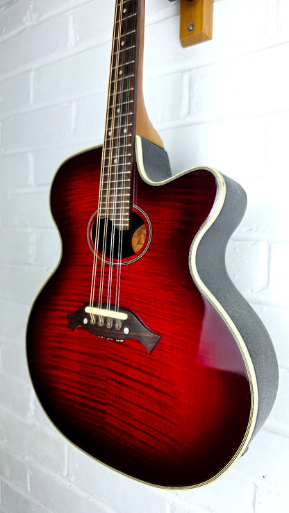 CRAFTER M70E ELECTRO ACOUSTIC RED BURST MANDOLIN + CASE