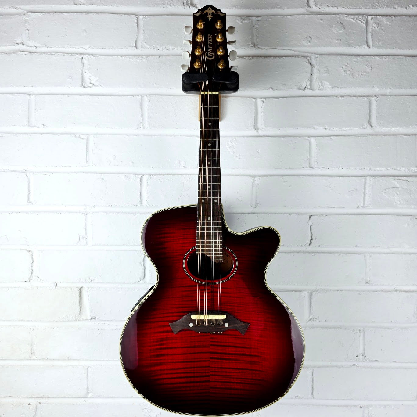 CRAFTER M70E ELECTRO ACOUSTIC RED BURST MANDOLIN + CASE