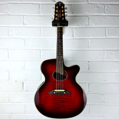CRAFTER M70E ELECTRO ACOUSTIC RED BURST MANDOLIN + CASE