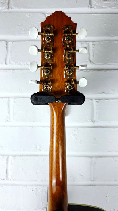 CRAFTER M70E ELECTRO ACOUSTIC RED BURST MANDOLIN + CASE