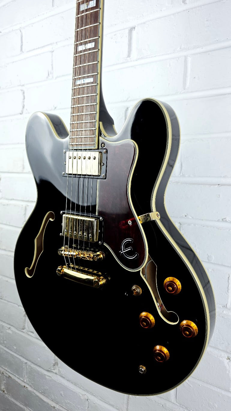 EPIPHONE SHERATON II EB EBONY SEMI HOLLOW ELECTRIC GUITAR