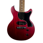 VINTAGE V130-CRS REISSUED SERIES SATIN CHERRY DOUBLE CUT ELECTRIC GUITAR