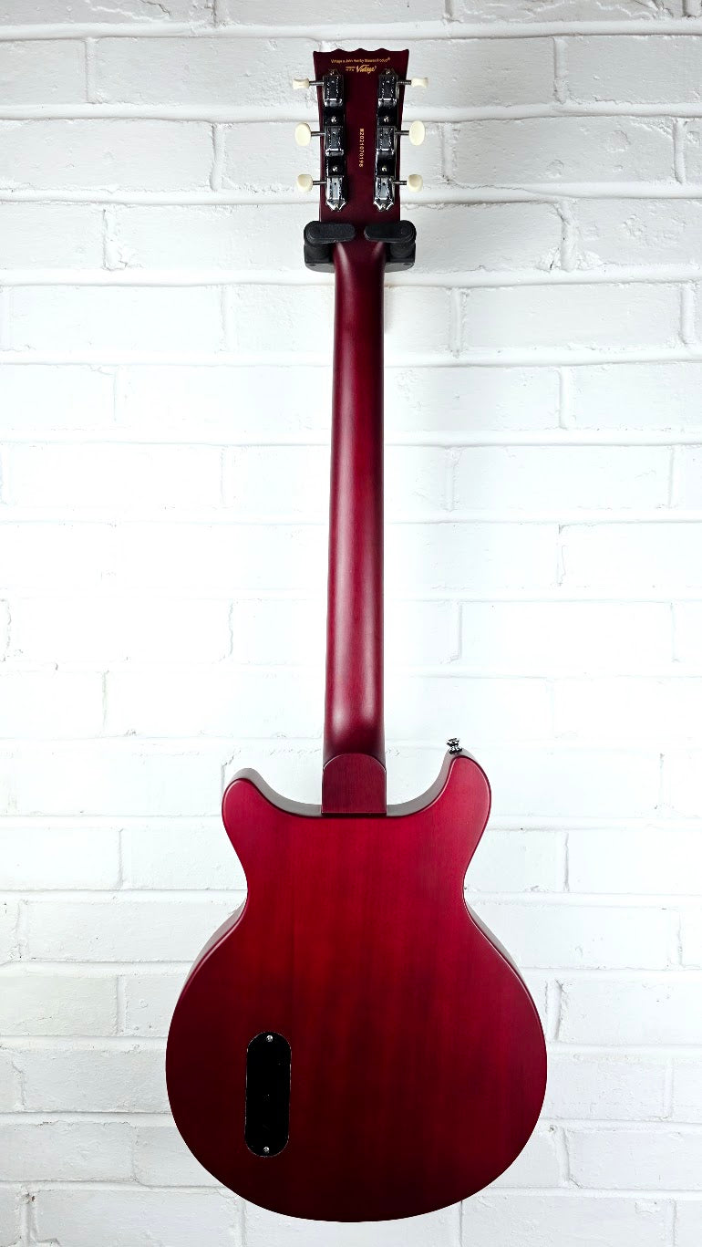 VINTAGE V130-CRS REISSUED SERIES SATIN CHERRY DOUBLE CUT ELECTRIC GUITAR