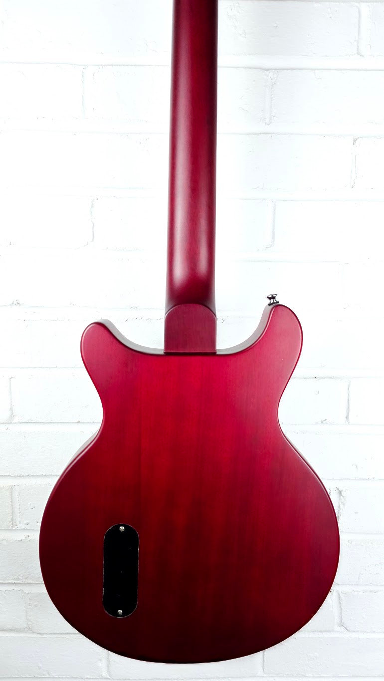 VINTAGE V130-CRS REISSUED SERIES SATIN CHERRY DOUBLE CUT ELECTRIC GUITAR