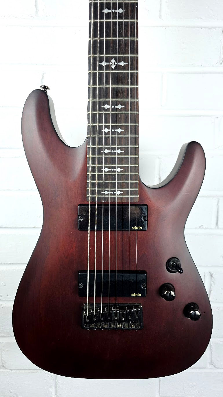SCHECTER OMEN 8 DIAMOND SERIES 8 STRING ELECTRIC GUITAR WALNUT SATIN