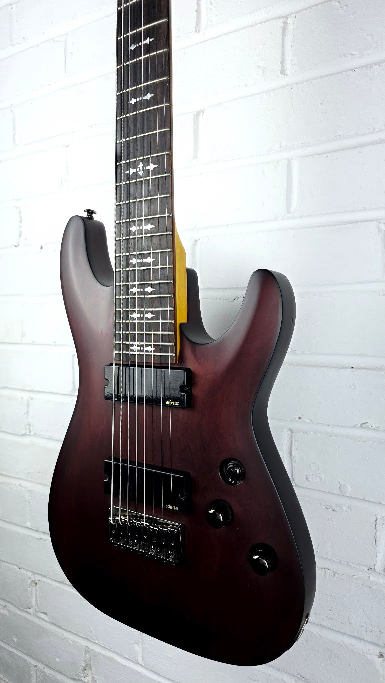 SCHECTER OMEN 8 DIAMOND SERIES 8 STRING ELECTRIC GUITAR WALNUT SATIN