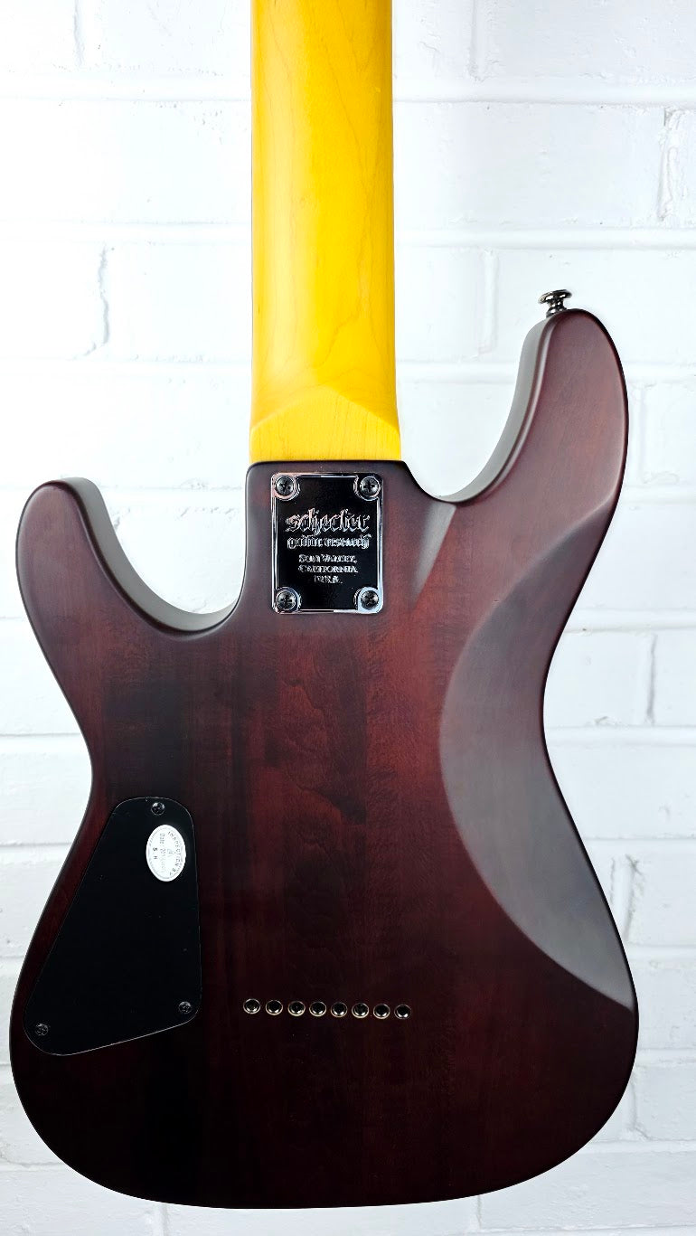 SCHECTER OMEN 8 DIAMOND SERIES 8 STRING ELECTRIC GUITAR WALNUT SATIN
