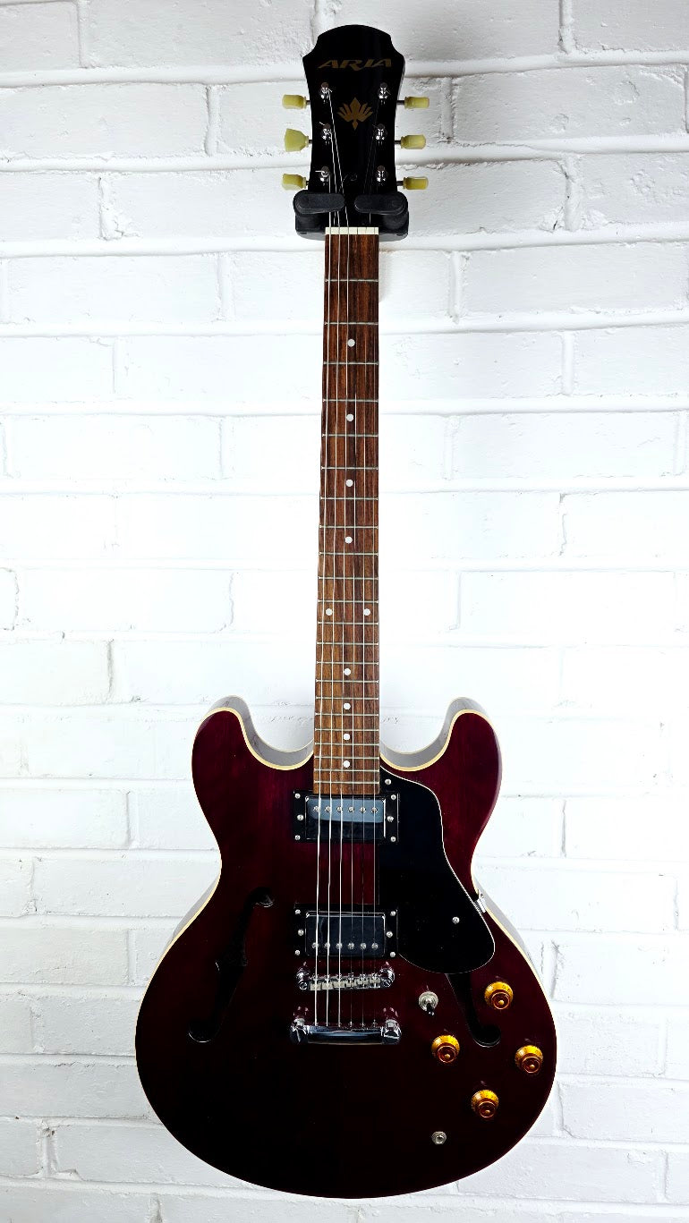 ARIA PRO II TA-40 SEMI HOLLOW ELECTRIC GUITAR WINE RED KOREAN