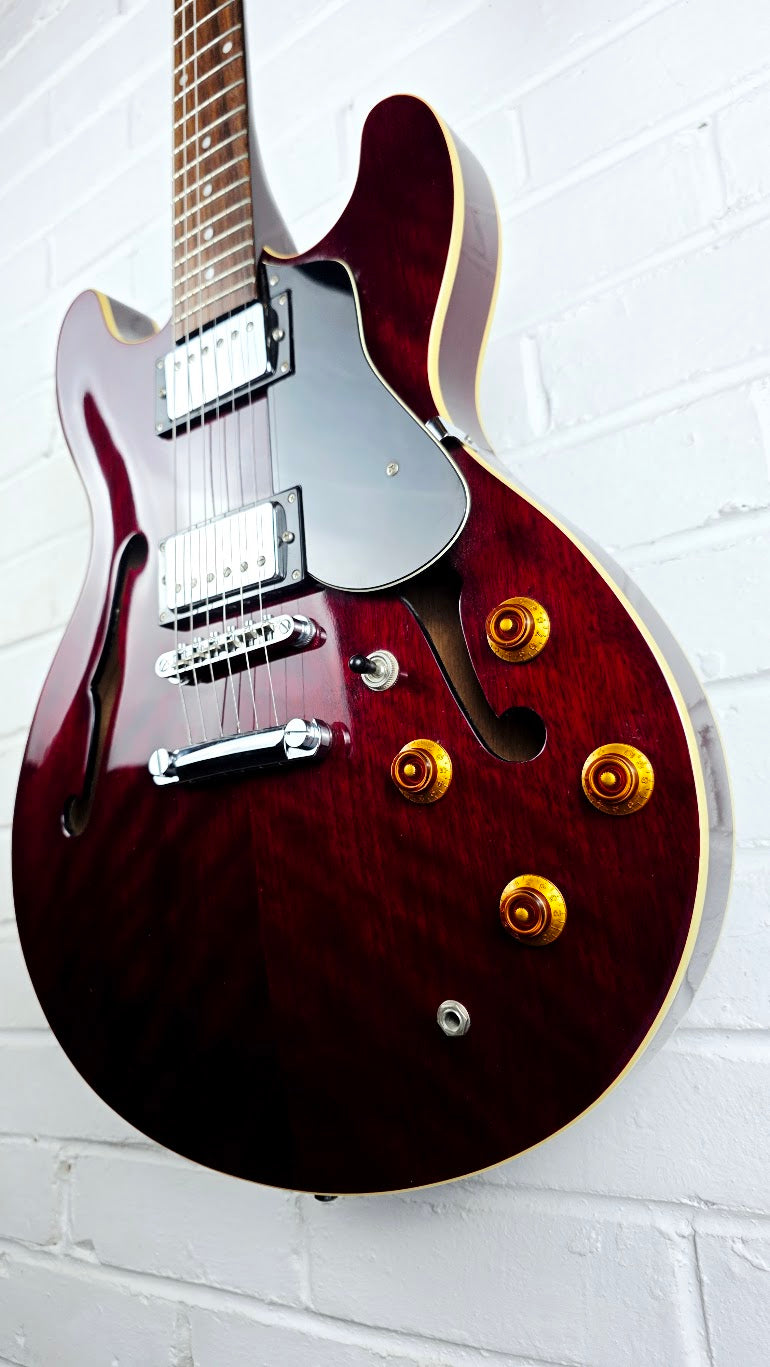 ARIA PRO II TA-40 SEMI HOLLOW ELECTRIC GUITAR WINE RED KOREAN