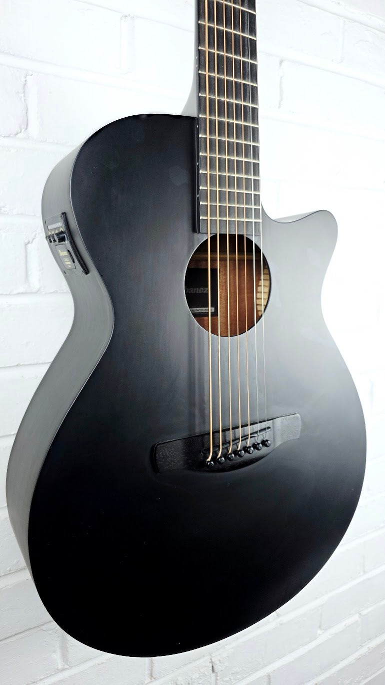 IBANEZ AEG271-BOT 7 STRING ELECTRO ACOUSTIC GUITAR MATTE BLACK